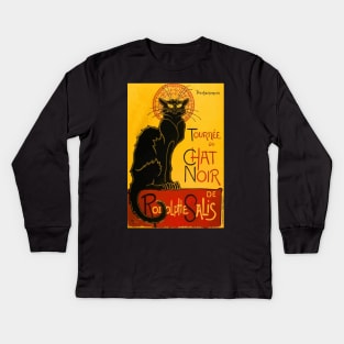 Vintage Le Chat Noir Black Cat Paris Kids Long Sleeve T-Shirt
